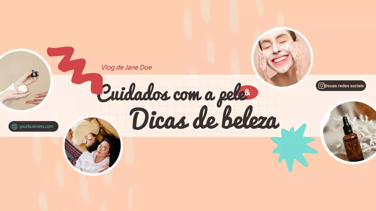 Guia em vídeo de dicas de beleza e cuidados com a pele Bege Moderno