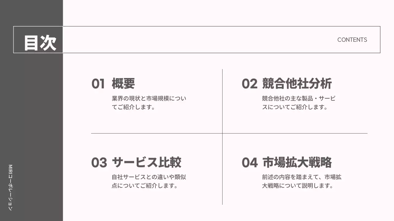 グレー モダン ビジネス 報告書 プレゼンテーション
