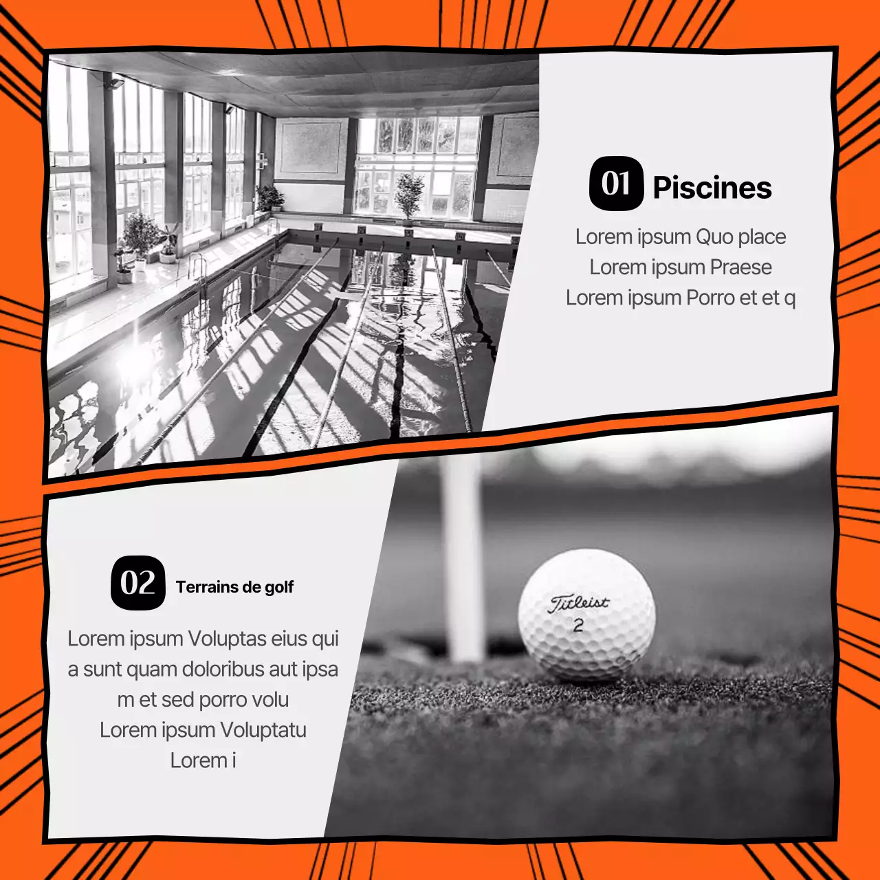 Promotion de la salle de sport orange et grise