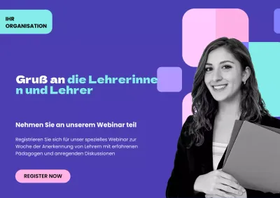 Lila und Grün Modern National Teacher Appreciation Week Promotion