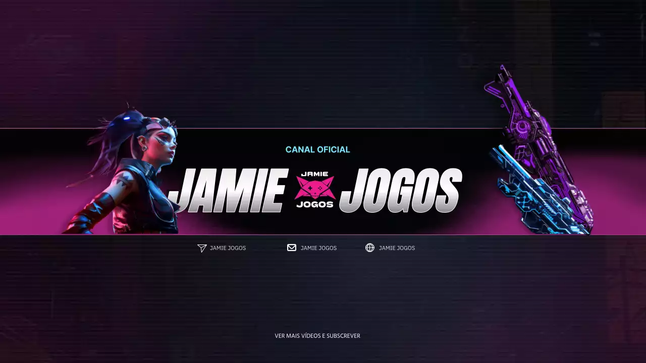 Promover uma atualização de jogo inspirada no cyberpunk em rosa choque e azul
