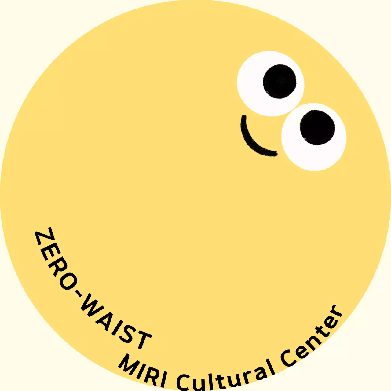 Colorful cultural center with character facial expressions