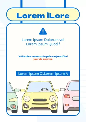 Annonce d'un programme simple de deux voitures bleu et ivoire