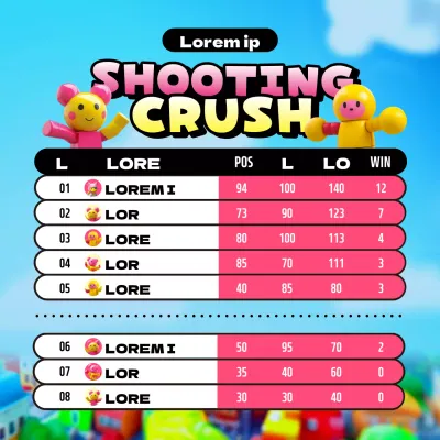 Über die rosa und gelbe Kuschelspiel-Rangliste