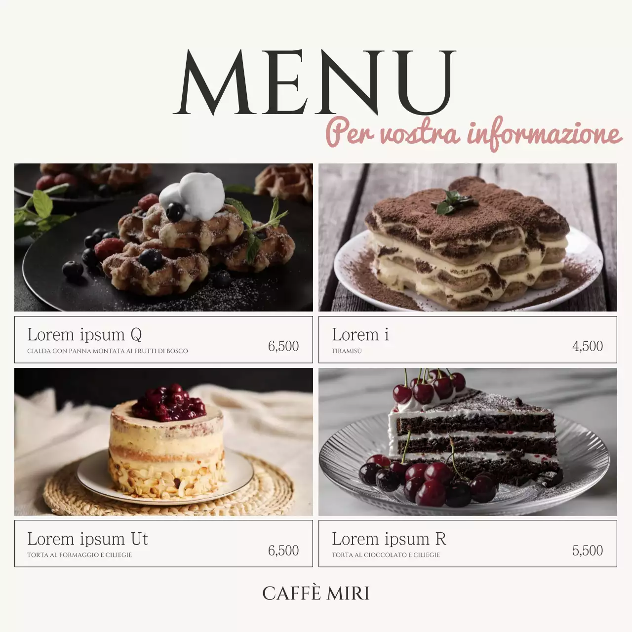 Un annuncio di classe per il caffè in nero e avorio