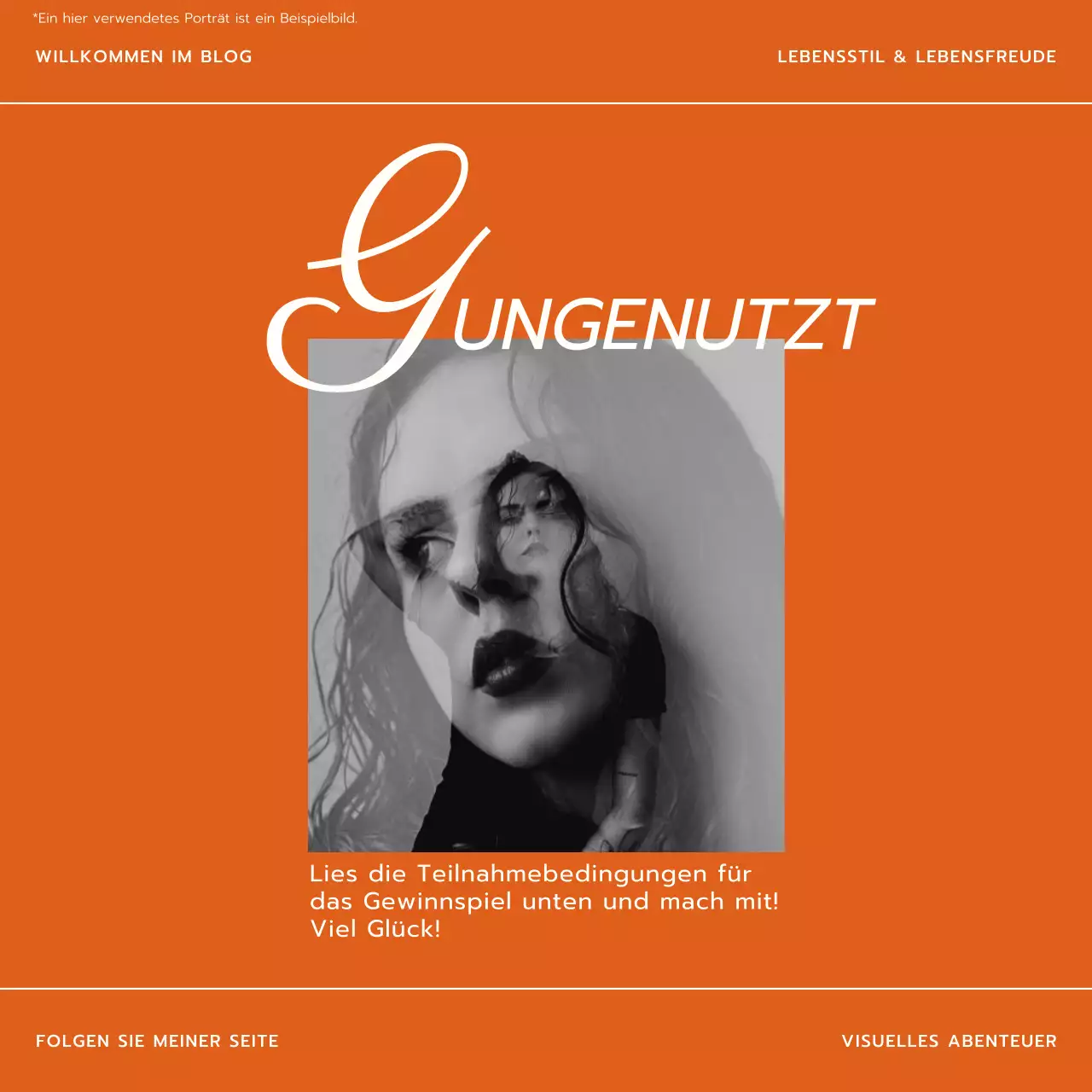 Orange und Weiß Trend Modern Lifestyle und Trevel Blog Promotion