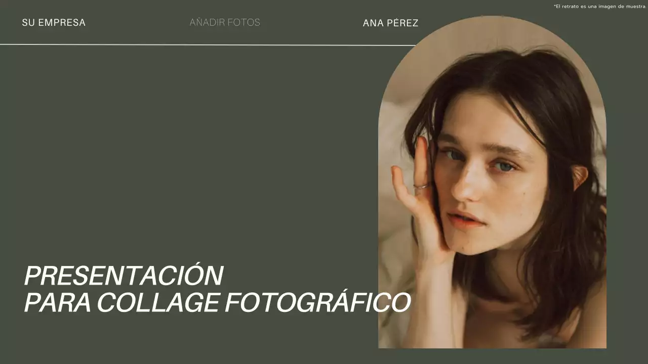 Presentación moderna en caqui y blanco para collage de fotos Presentación de productos