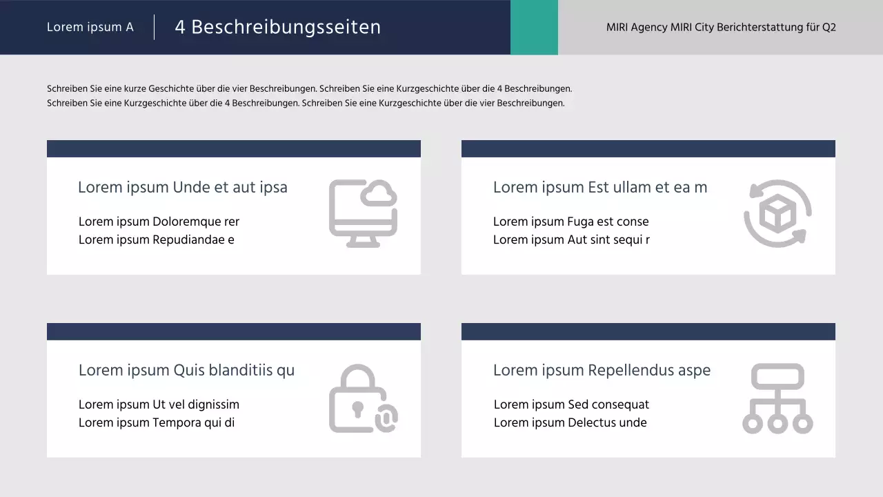 Einfache Berichte für den öffentlichen Sektor in blau und mint