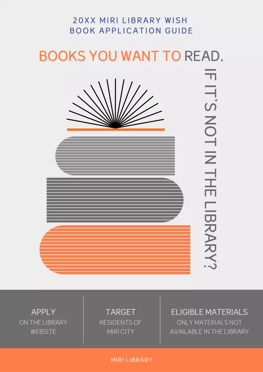 Orange Minimal Book Guide Poster
