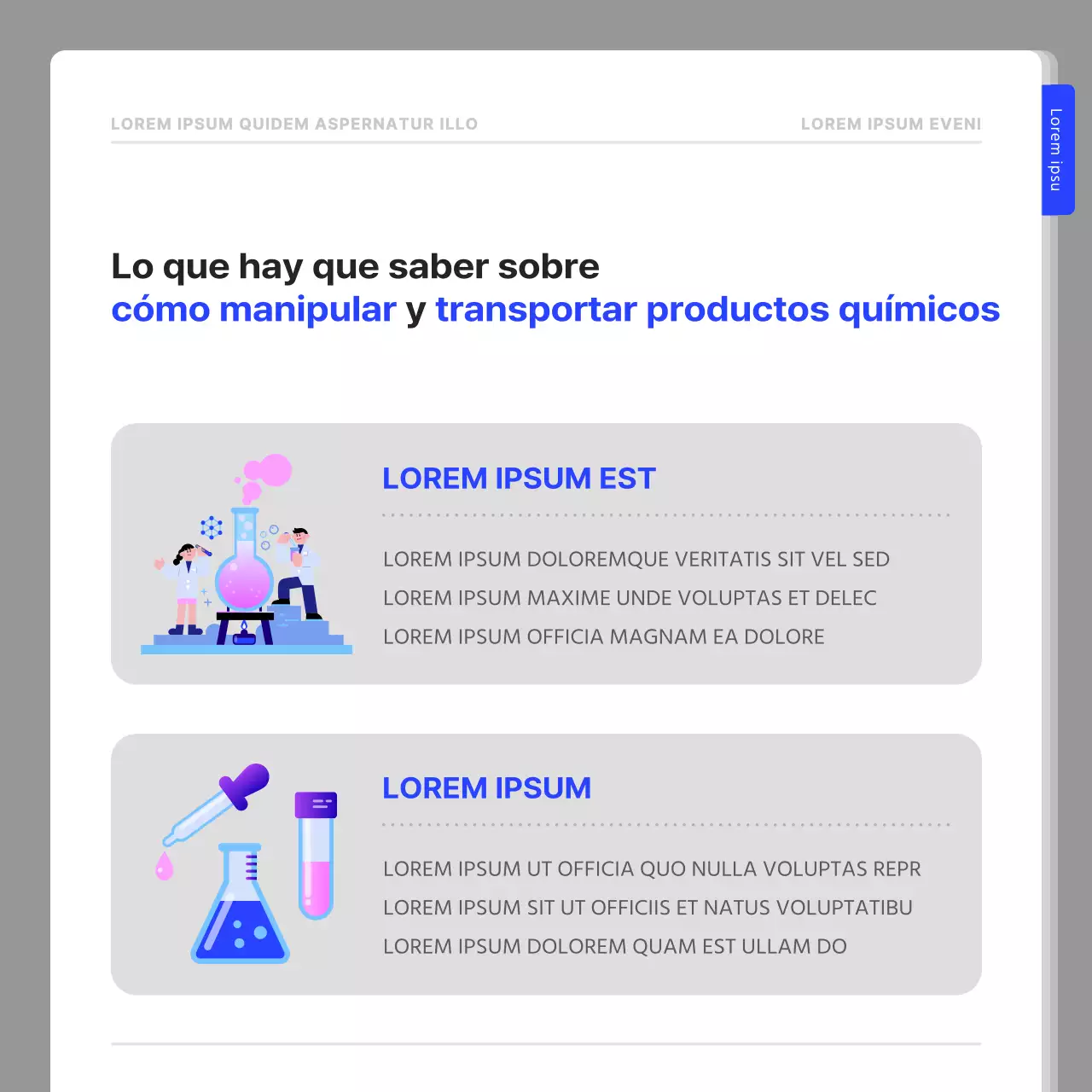 Guía sencilla de seguridad en el laboratorio en azul marino y blanco