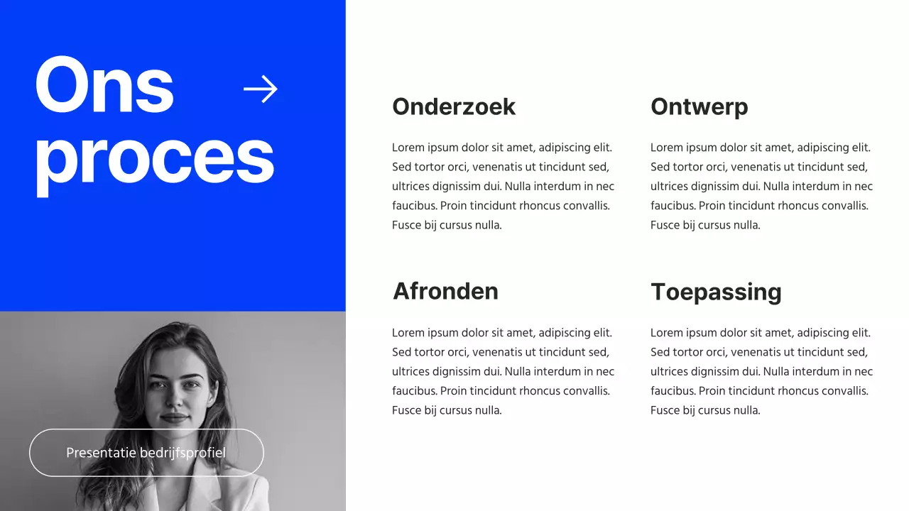 Grijs en Blauw Minimal Bedrijfsprofiel