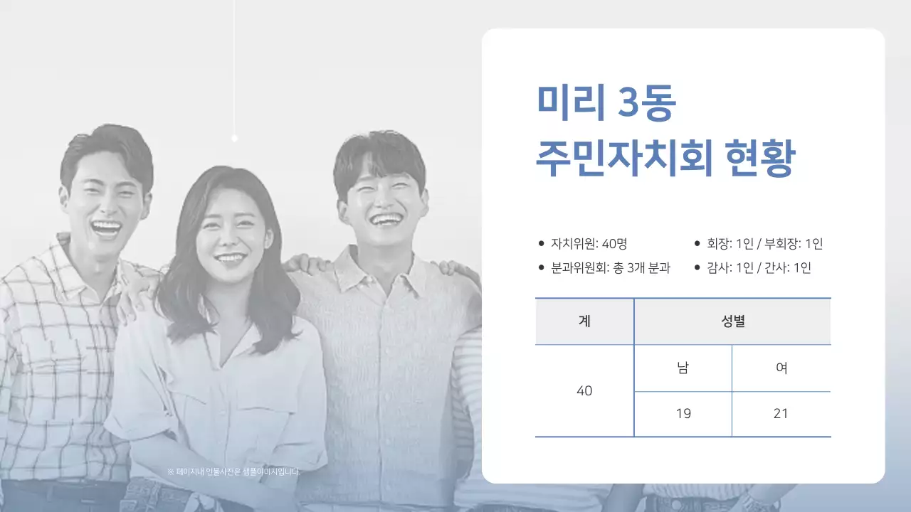 하늘색과 흰색의 기본 공공기관 보고서