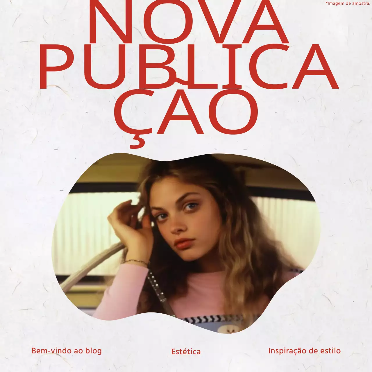 Vermelho e bege Tendência moderna Nova moldura de correio Anúncio