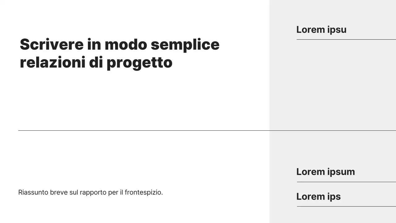 Semplice rapporto di pianificazione strategica stampabile in bianco e grigio