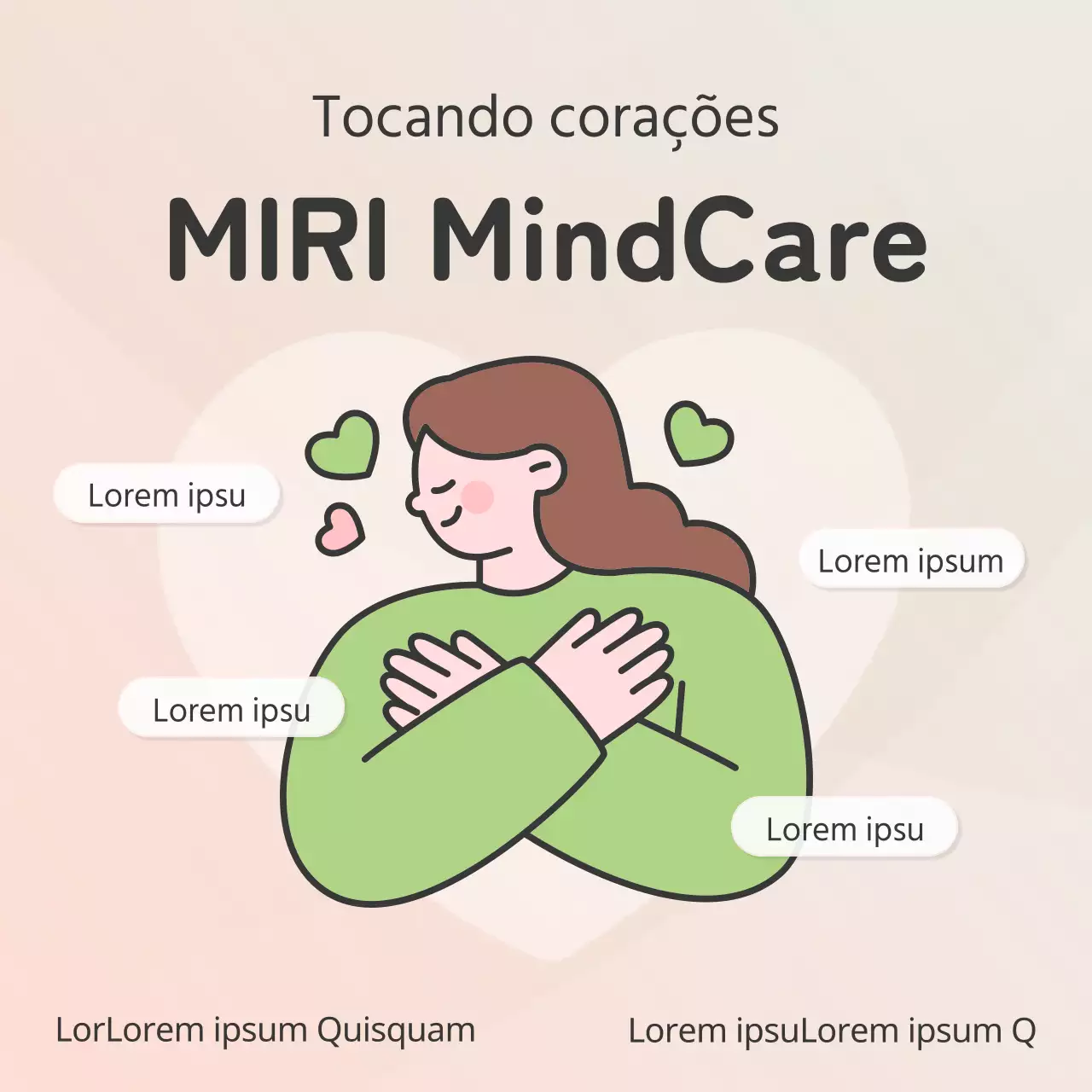 Anúncio de hospital para uma clínica psiquiátrica acolhedora em tons de chartreuse e bege