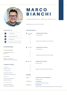 Blu Semplice Moderno Ingegnere Meccanico Curriculum Vitae