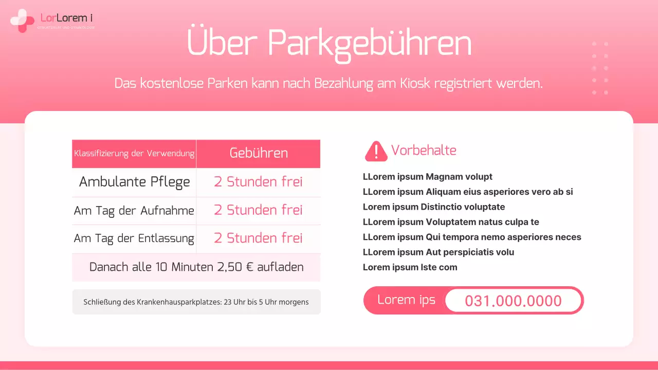 Eine schlichte Ankündigung für das Entbindungskrankenhaus in Pink und Hot Pink