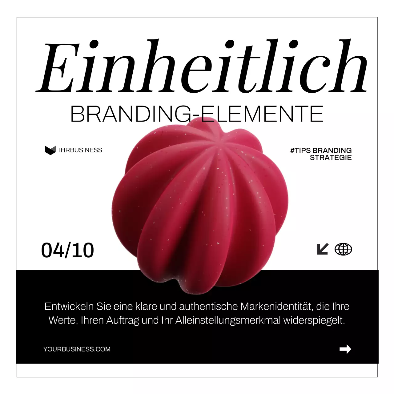 Weiß Schwarz Modern Fett Markenaufbau Strategie Tipps Instagram Karussell