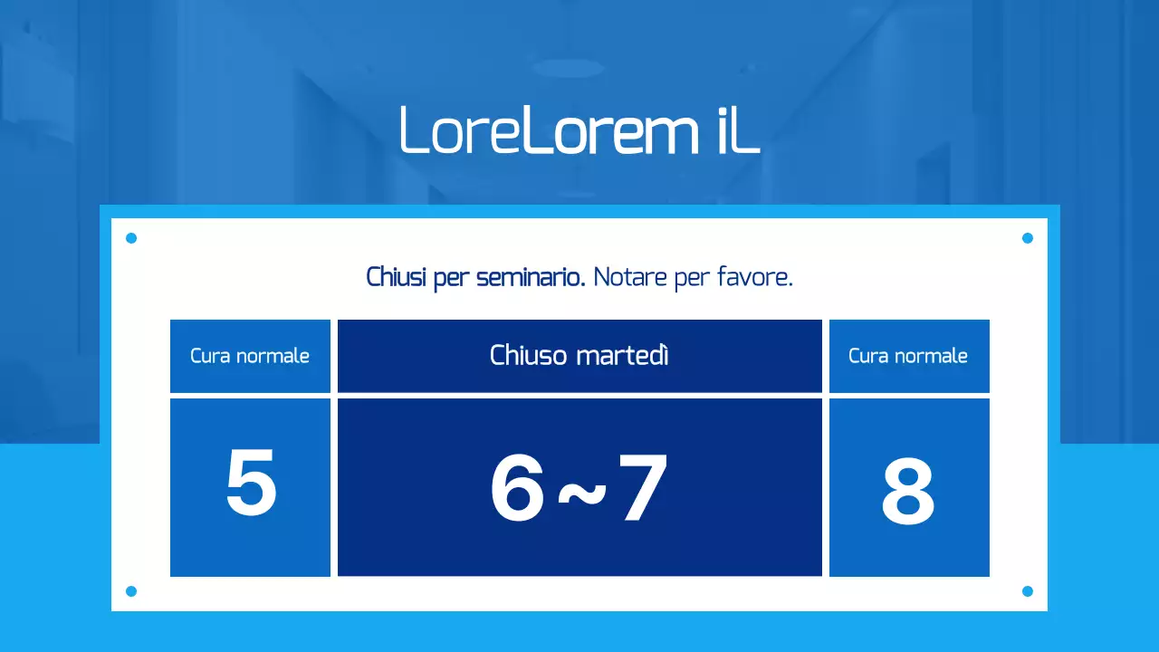 Semplice avviso ospedaliero in blu