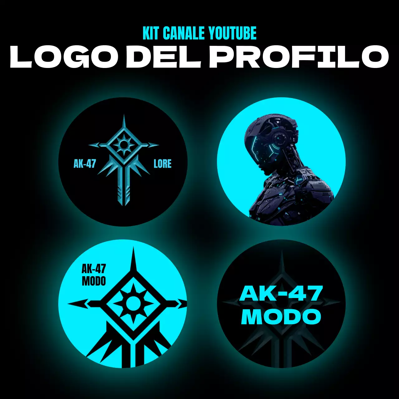 Promuovere un canale di gioco cyberpunk in neon e nero