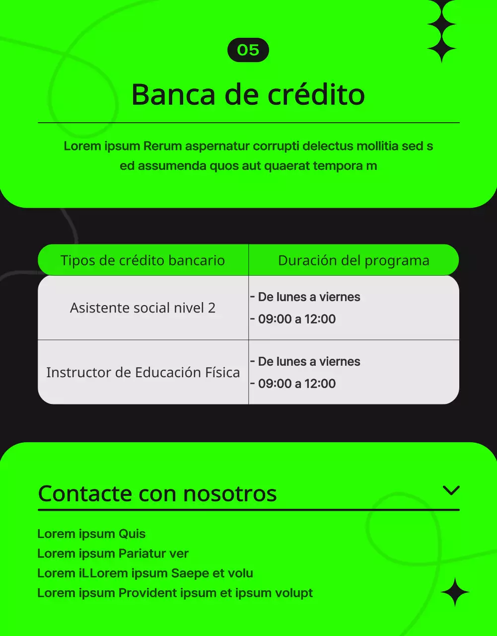 Promoción de un moderno centro de aprendizaje permanente en granate y negro