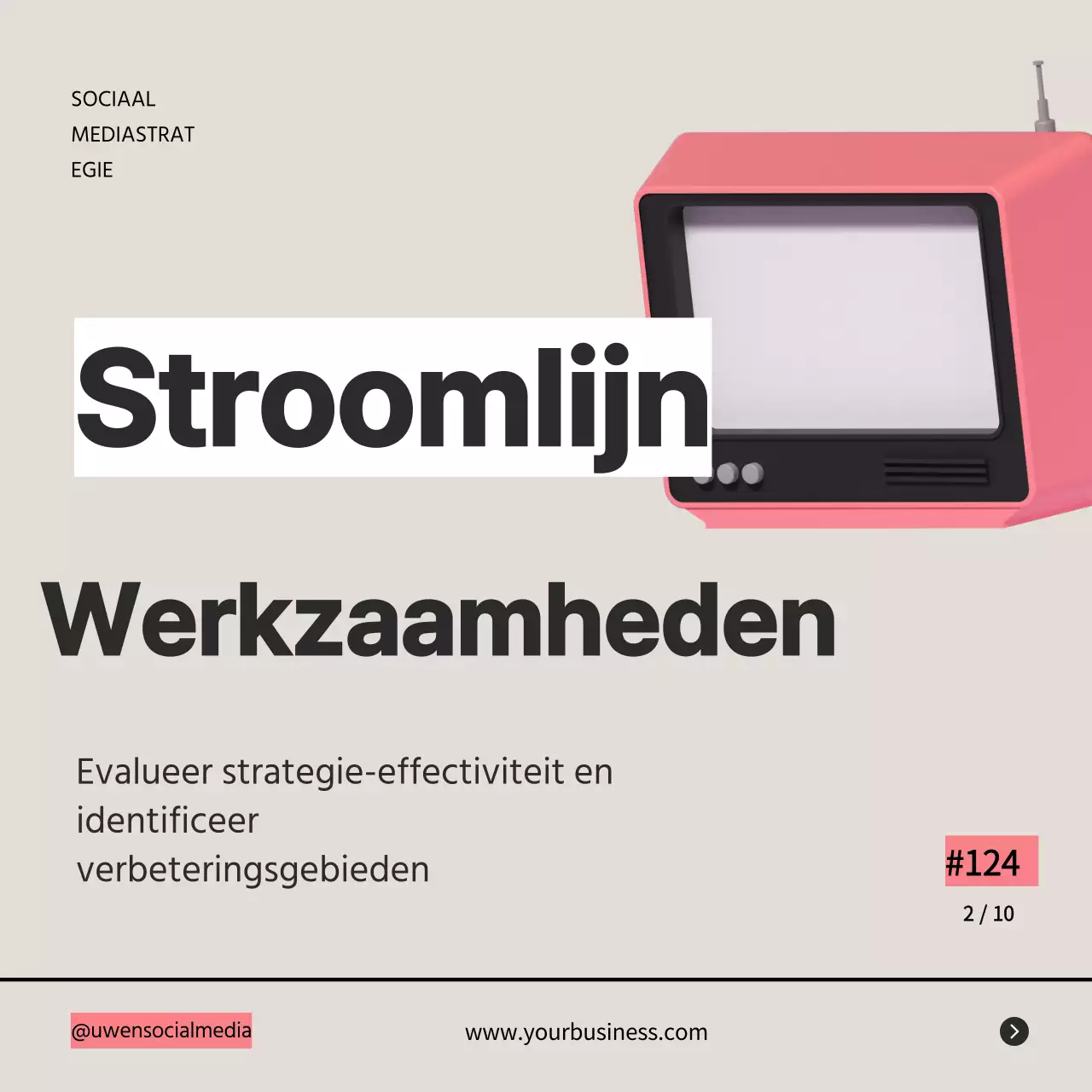 Grijs Retro Vet Zakelijke Strategie Tips Instagram Carrousel Post