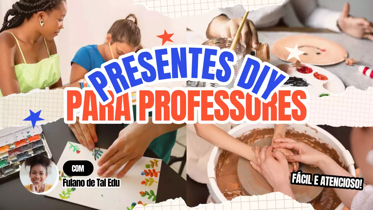 Promover a Semana Nacional de Valorização do Professor com as cores primárias azul e laranja