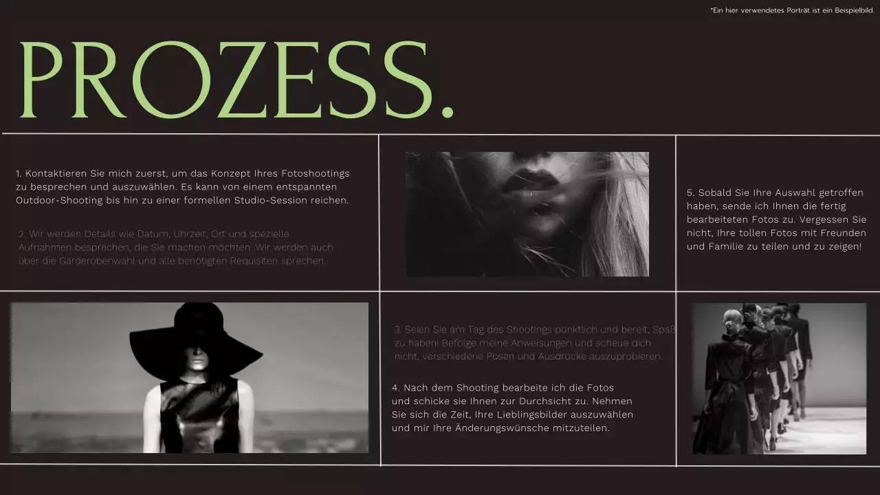 Schwarz Kalk und Weiß Modern Elegant Trend Geometrisch Fotografen Dienstleistungen Einführung des Unternehmens