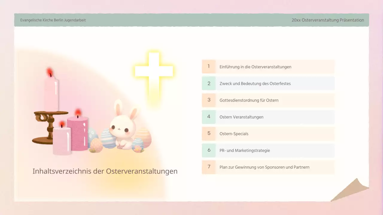 Ein einfacher Planer für das Osterfest in Rosa und Gelb