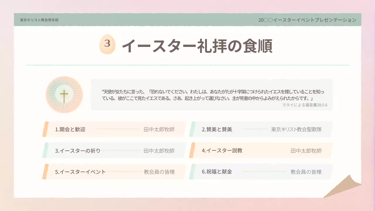 ベージュ シンプル イースター 企画書 プレゼンテーション
