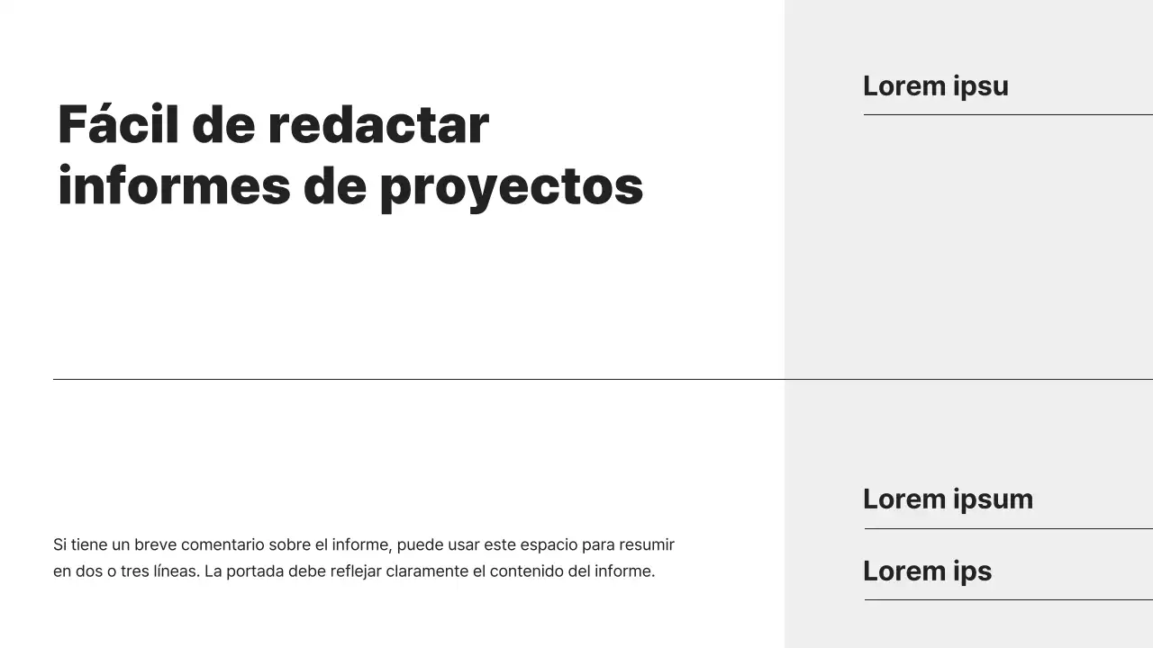 Informe sencillo imprimible de planificación estratégica en blanco y gris