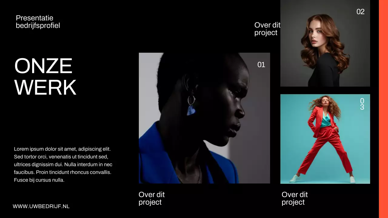 Neon en zwart modern bedrijfsprofiel