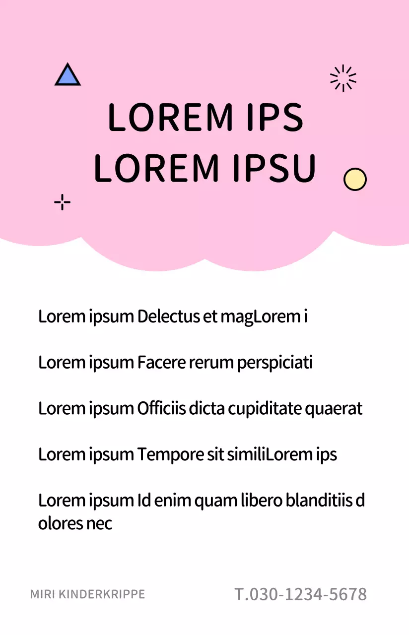 Kindergarten-Visitenkartenkonzept mit niedlichen Illustrationen