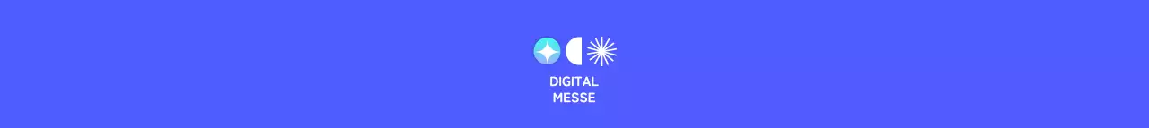 Digitales Messekonzept in Blau und Farbverläufen