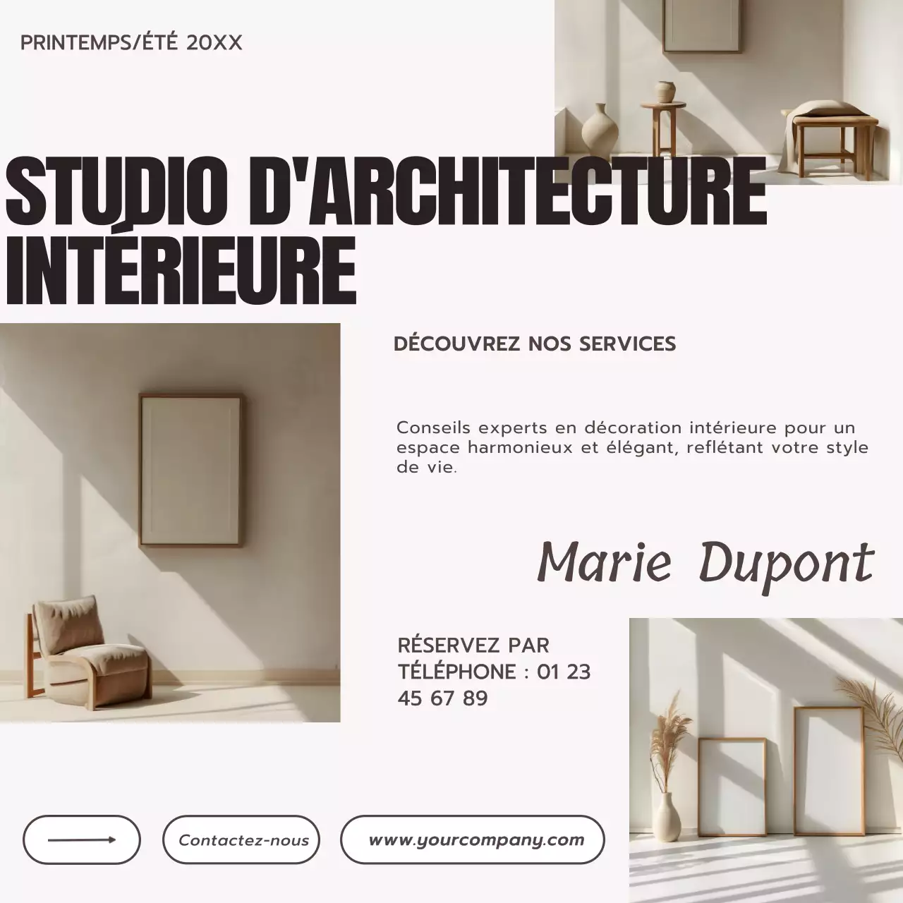 Beige and Brown Modern Interior Design Studio Blog Promotion