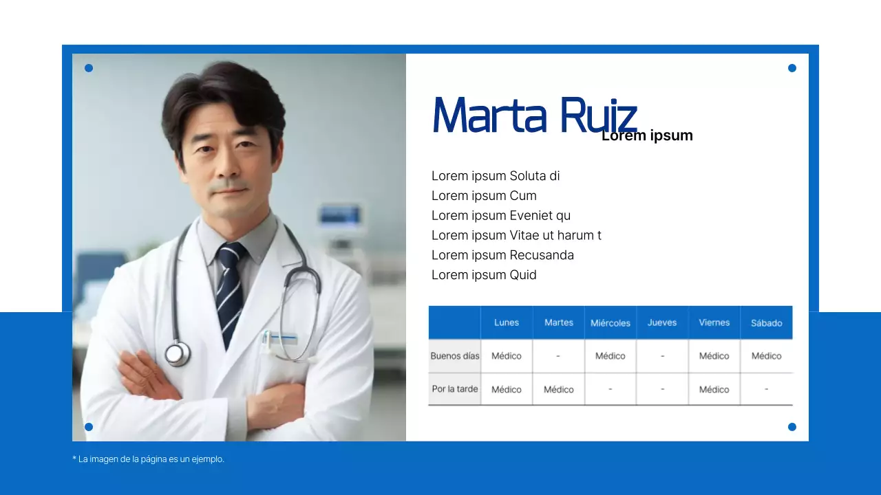 Aviso hospitalario sencillo en azul