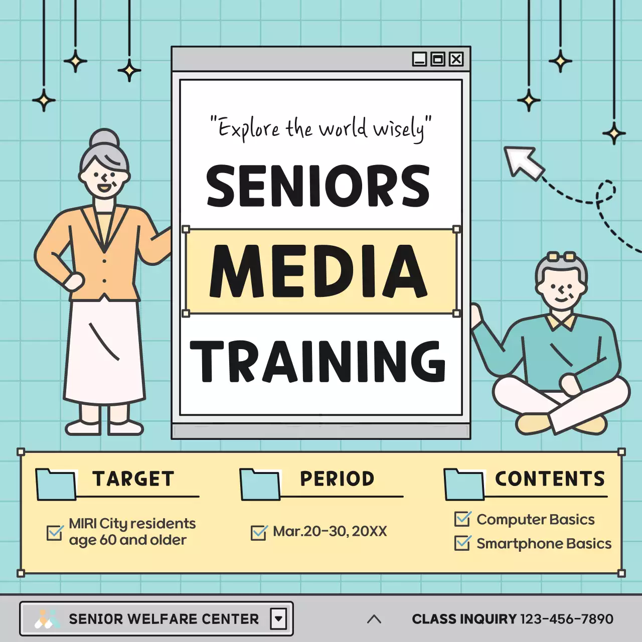 Blue Simple Training Announcement Social Media Post