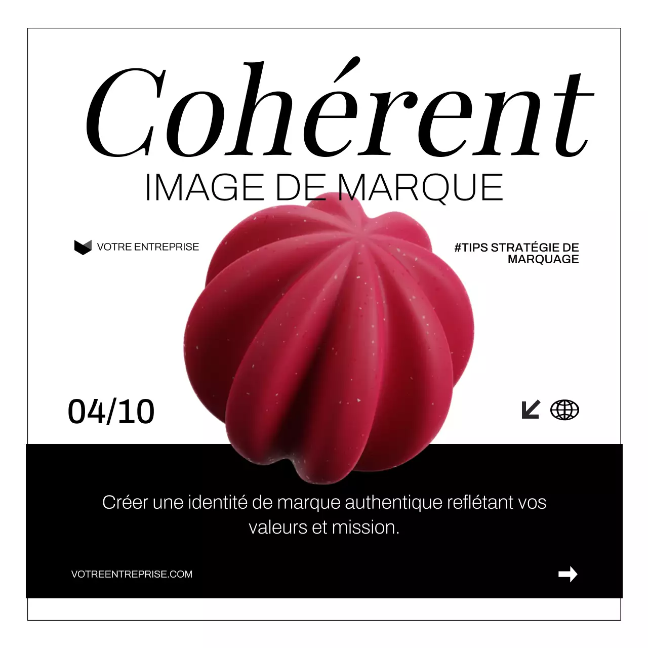 Blanc Noir Moderne Audacieux Stratégie de développement de la marque Conseils Carrousel Instagram