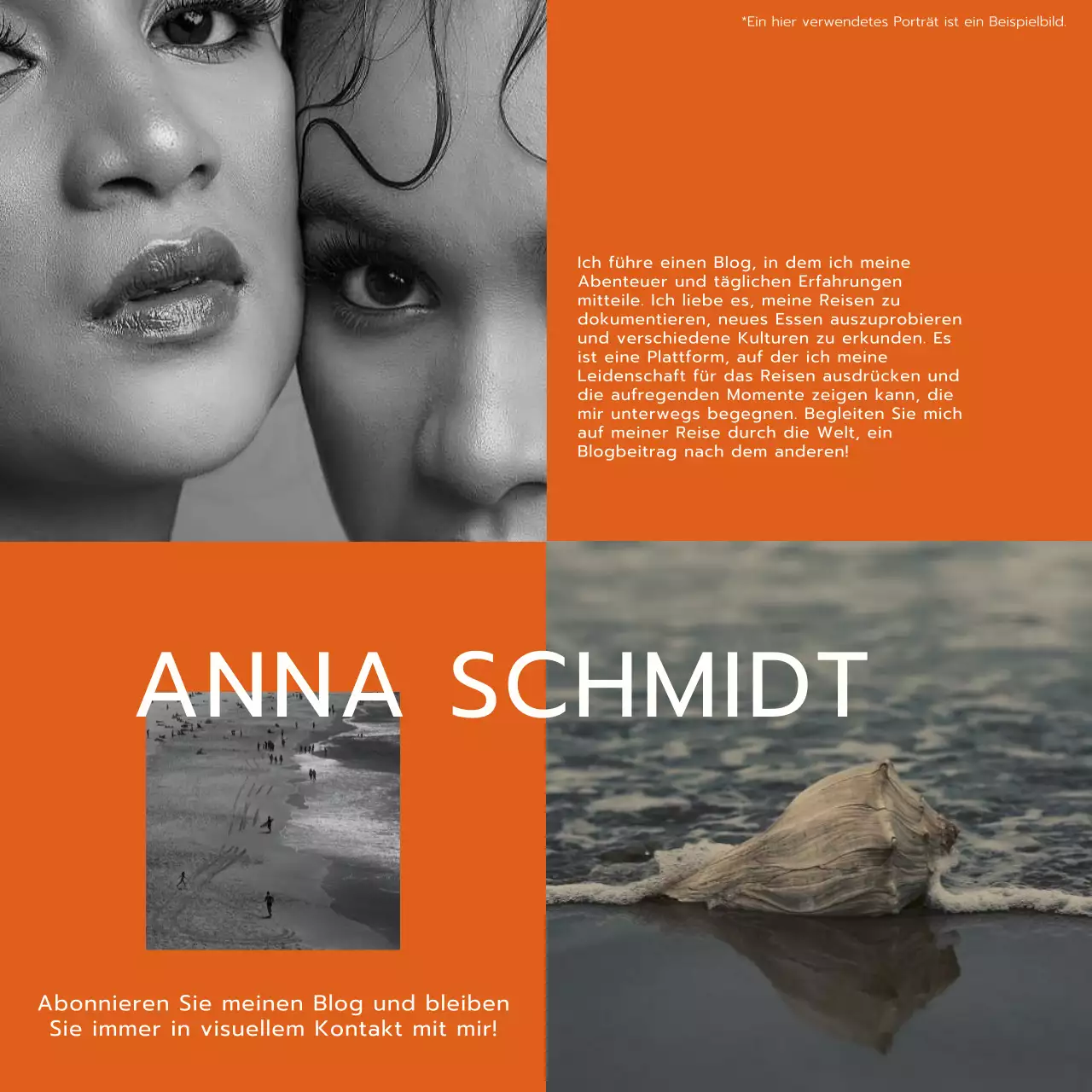 Orange und Weiß Trend Modern Lifestyle und Trevel Blog Promotion