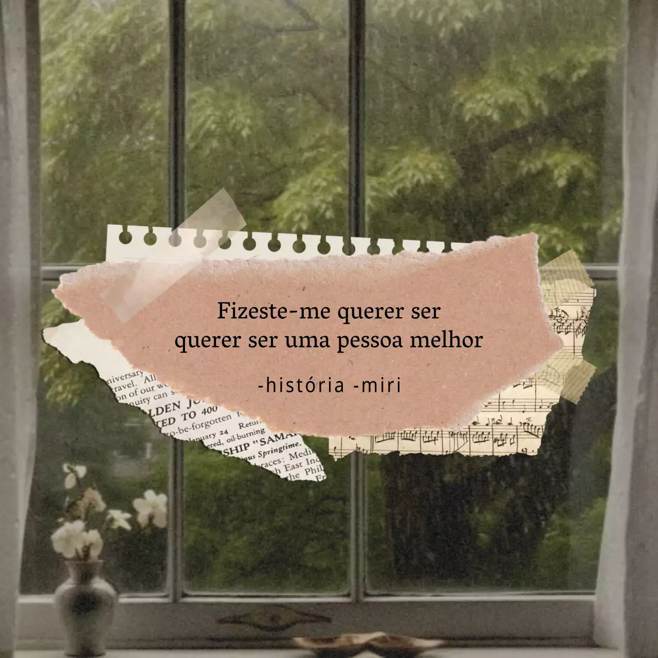 Poste de sentimentos vintage em verde e bege com um fundo verde e bege