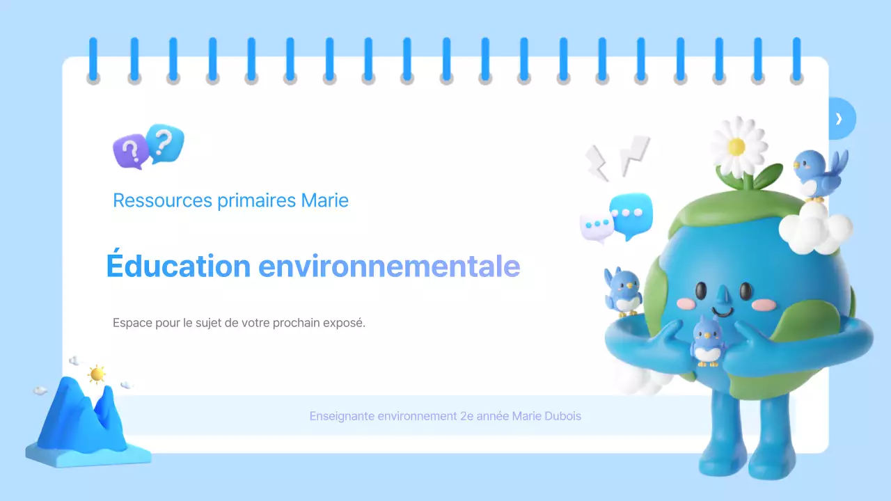 Une jolie ressource d'éducation à l'environnement en bleu clair et violet