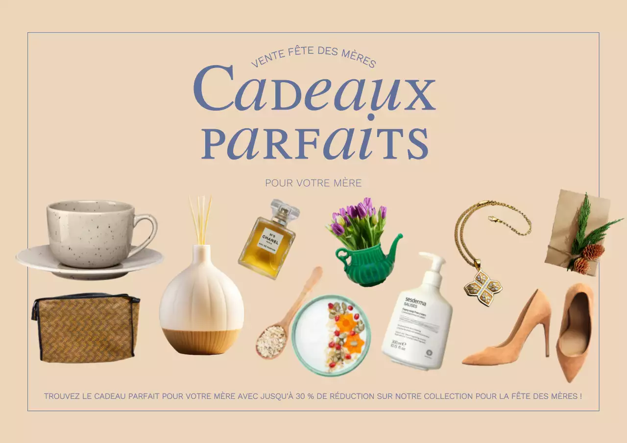 Beige Minimalist Mother's Day Promotion