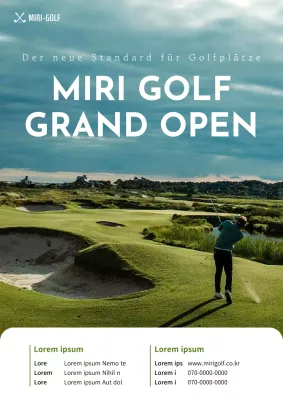 Einfacher Golfplatzeröffnungsflyer in grün