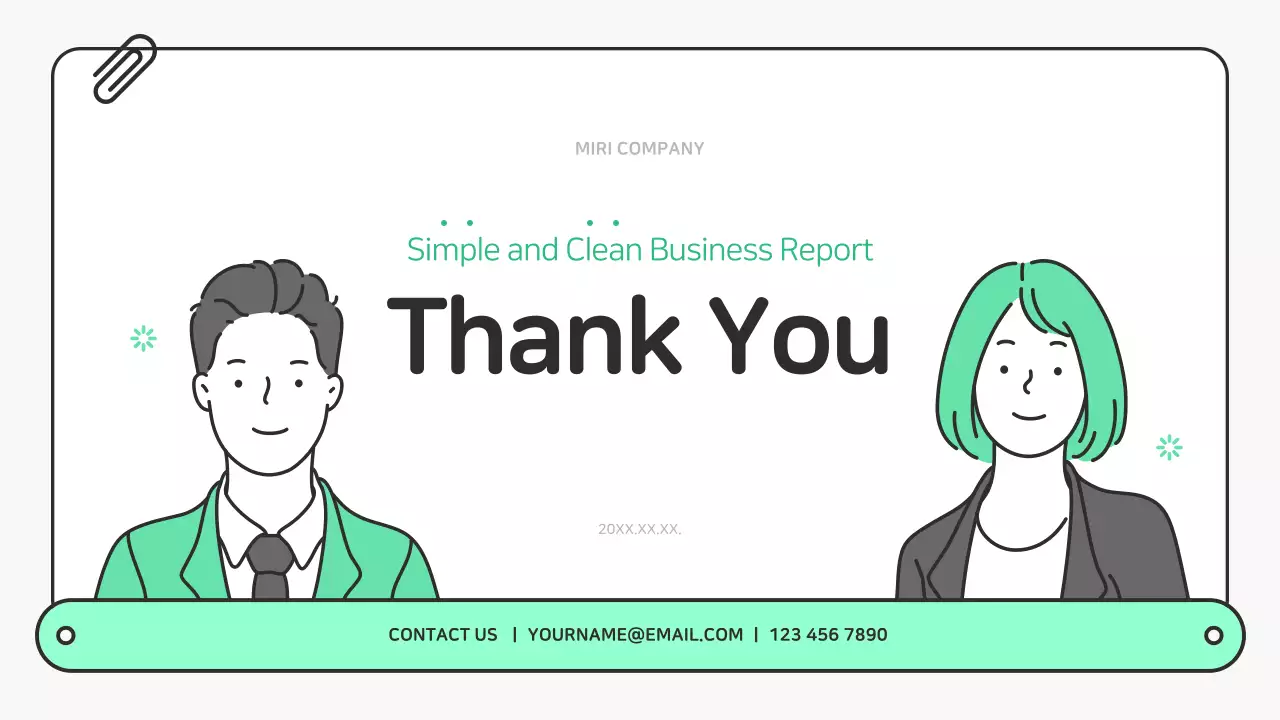 민트 심플 비즈니스 보고서 프레젠테이션