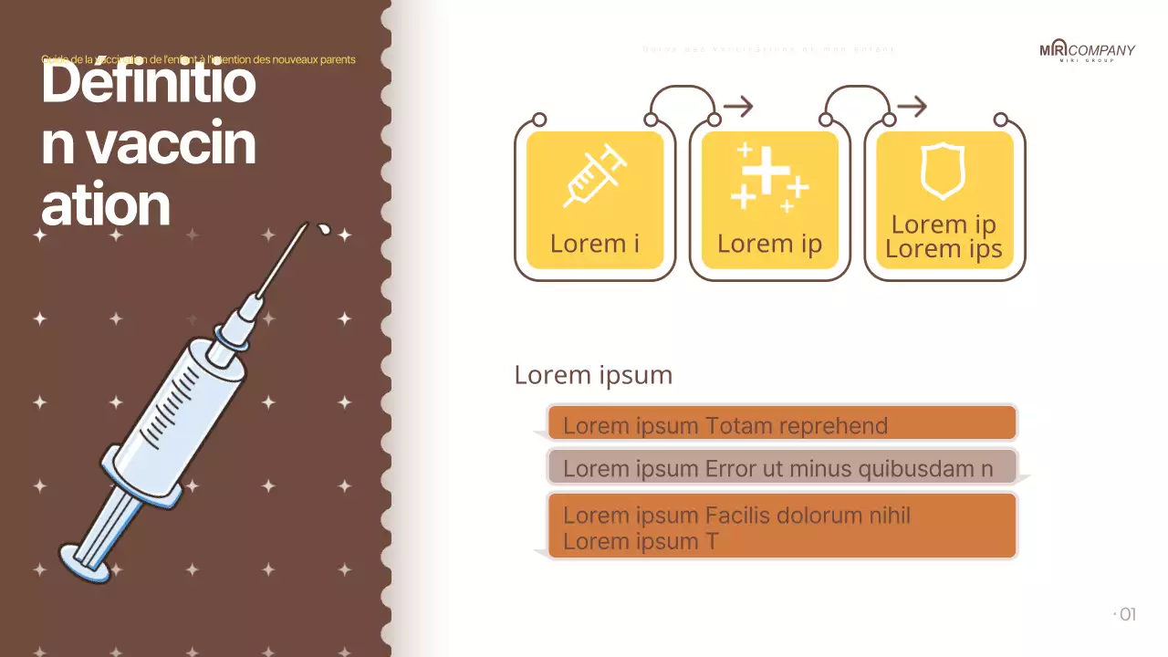 Les vaccinations parentales en brun, façon pop-art