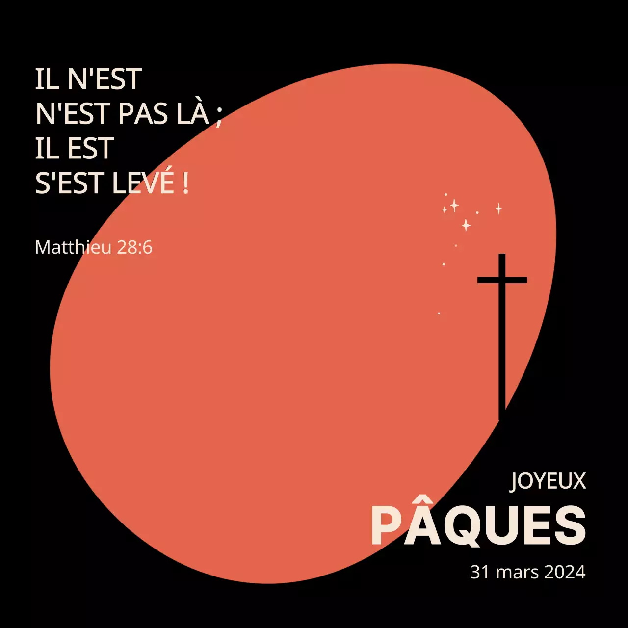 Un verset biblique minimaliste en forme d'œuf rouge