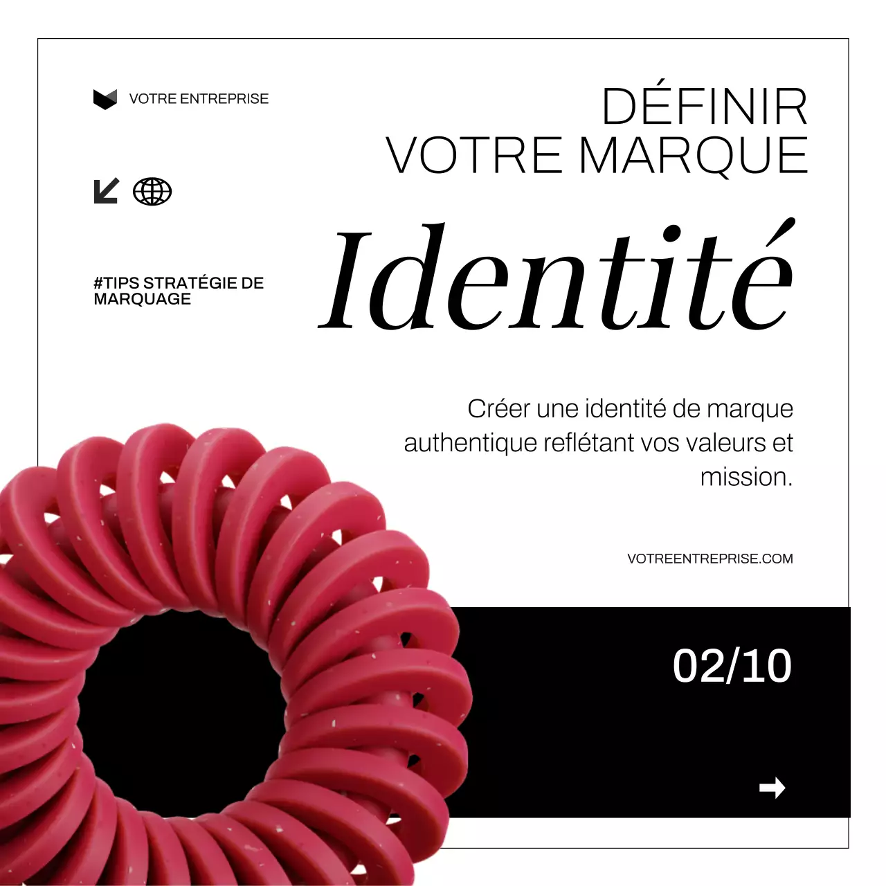 Blanc Noir Moderne Audacieux Stratégie de développement de la marque Conseils Carrousel Instagram