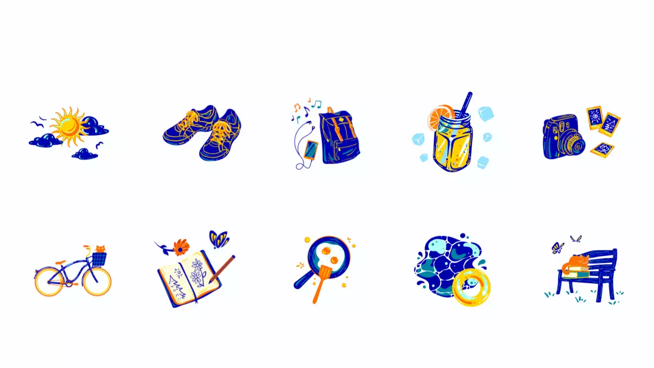 Une joyeuse exposition de bleu et d'orange