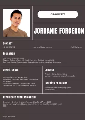 Gris et blanc Introduction au CV de graphisme minimal