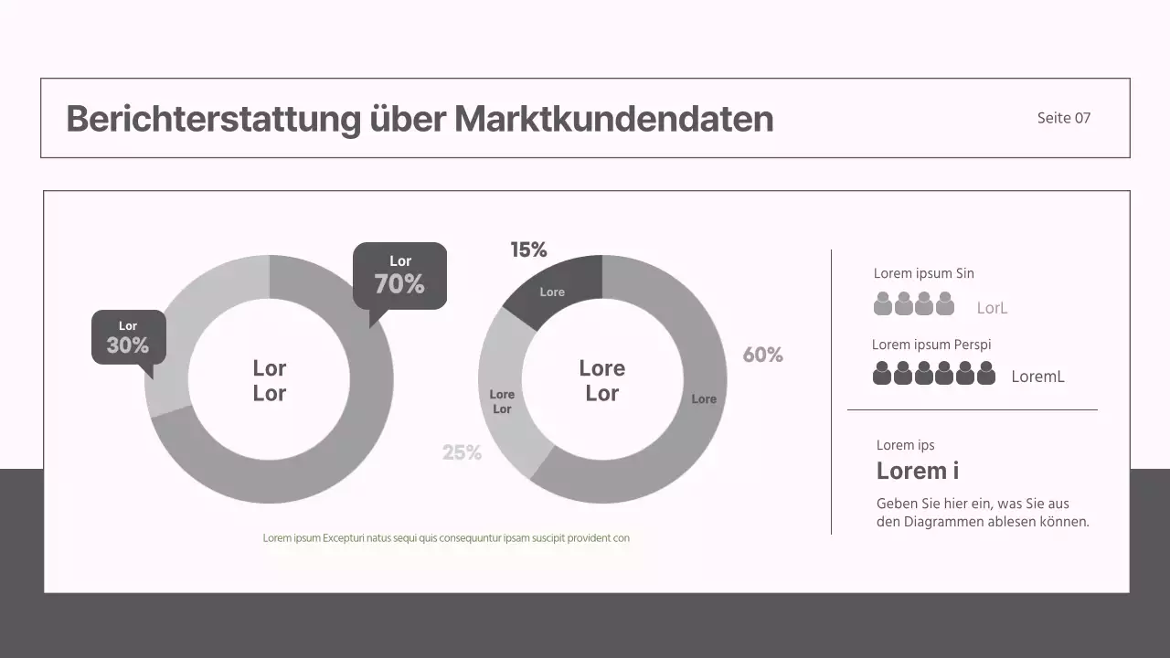 Ein moderner Marktstrategiebericht in Grau und Rosa